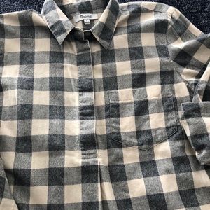 Madewell Flannel Popover Blouse